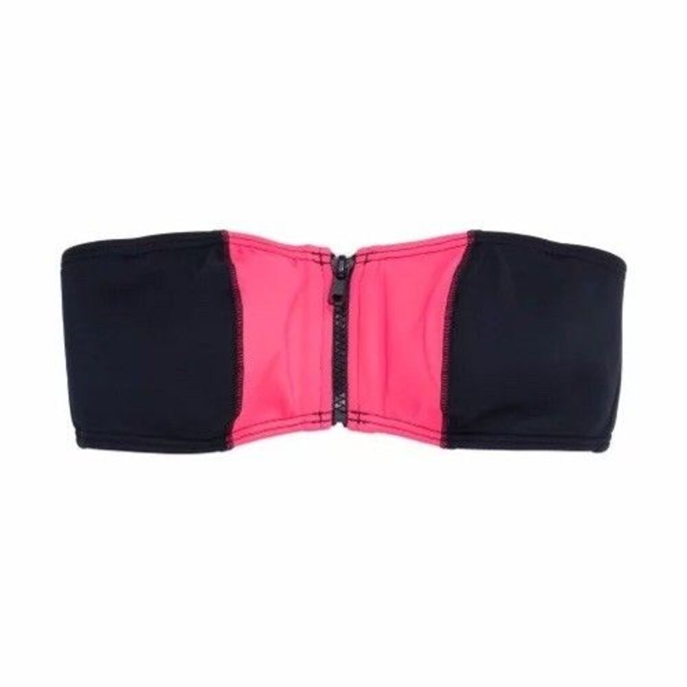 Victorias Secret 2016 The Zip Surf Black Pink Bandeau Bikini Top Large NWOT